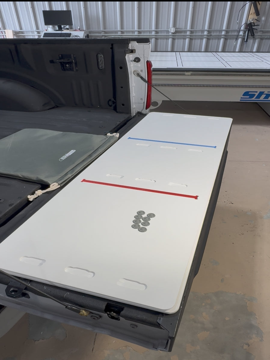 Backside of the FieldMate board installed on a tailgate